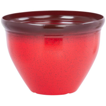 Flower pot Strend Pro, glaze, red, 38x28,5 cm