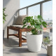 Strend Pro Stone flower pot, 35x35 cm, white, stone effect Strend Pro Stone flower pot, 35x35 cm, white, stone effect