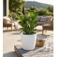 Strend Pro Stone flowerpot, 28x26 cm, white, stone effect Strend Pro Stone flowerpot, 28x26 cm, white, stone effect