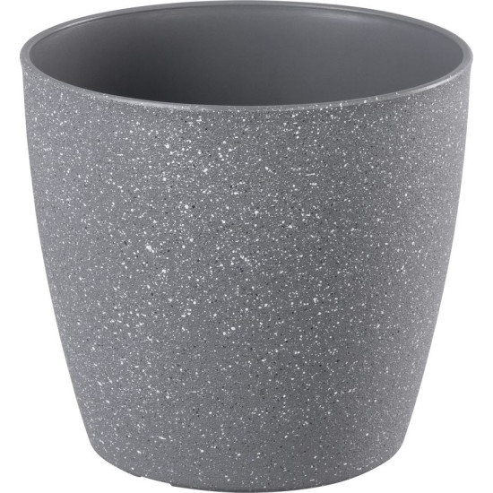 Strend Pro Stone flower pot, 23x20.5 cm, gray, stone effect Strend Pro Stone flower pot, 23x20.5 cm, gray, stone effect
