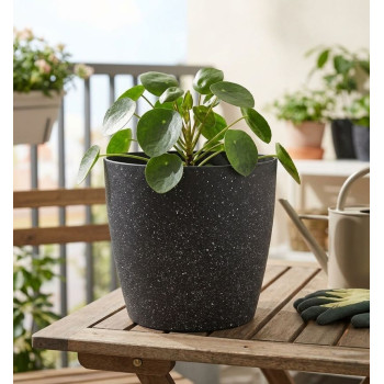 Цветочный горшок Strend Pro Stone, 29x54 см, черный, эффект камня Цветочный горшок Strend Pro Stone, 29x54 см, черный, эффект камня
