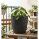 Strend Pro Stone flower pot, 28x26 cm, black, stone effect Strend Pro Stone flower pot, 28x26 cm, black, stone effect