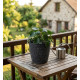 Strend Pro Stone flower pot, 23x20.5 cm, black, stone effect Strend Pro Stone flower pot, 23x20.5 cm, black, stone effect