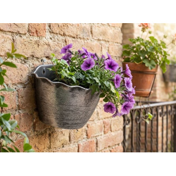 Strend Pro Wave planter, 26x18 cm, silver, metallic effect, hanging Strend Pro Wave planter, 26x18 cm, silver, metallic effect, hanging