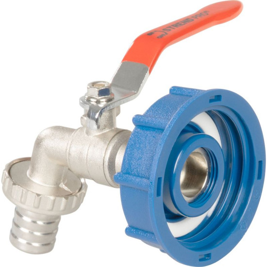 Strend Pro Kit, кран 3/4" + пластиковый редуктор 60 мм + 1" носик, для бака IBC, оцинкованный
