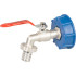 Set Strend Pro, 3/4" valve + 60 mm plastic reducer + 1" outlet, for IBC tank, Galvanized