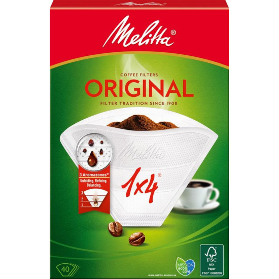 Melitta Original filter, 1x4/40 tk, kohvimasinale, aroomipooridega Melitta Original filter, 1x4/40 tk, kohvimasinale, aroomipooridega