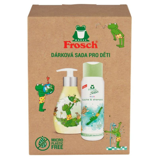 Frosch kinkekomplekt, dušigeel ja šampoon, lastele, 2x 300 ml Frosch kinkekomplekt, dušigeel ja šampoon, lastele, 2x 300 ml