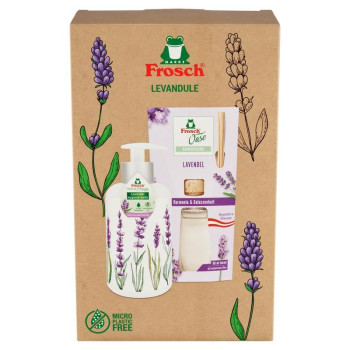Gift set Frosch, lavender, diffuser and liquid soap, 90 ml + 300 ml