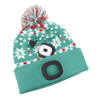 Beanie Cap Strend Pro X mas green L, 4x SMD LED, 60 lm