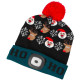 Шапка Beanie Strend Pro X-mas Ho-Ho, зелено-черная L, 4x SMD LED, зарядка через USB Шапка Beanie Strend Pro X-mas Ho-Ho, зелено-черная L, 4x SMD LED, зарядка через USB