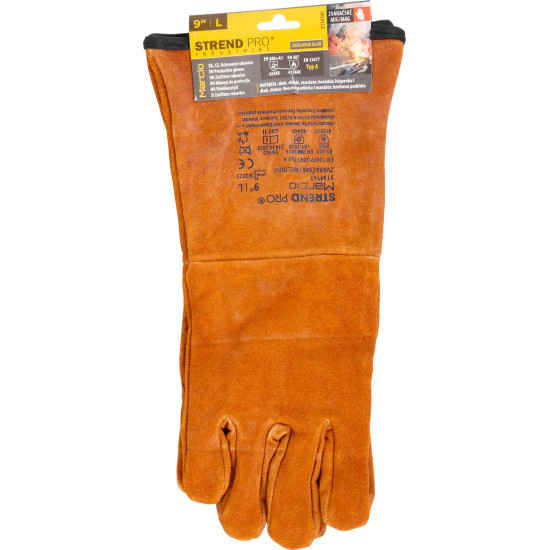 Strend Pro Industrial Marcio gloves, full leather, welding, size 9/L Strend Pro Industrial Marcio gloves, full leather, welding, size 9/L