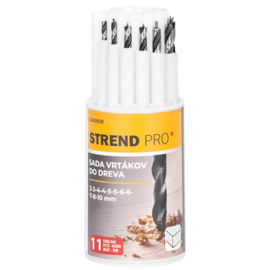 Набор сверл Strend Pro по дереву, 13,3x5,4x5,4 см,  11 пр.