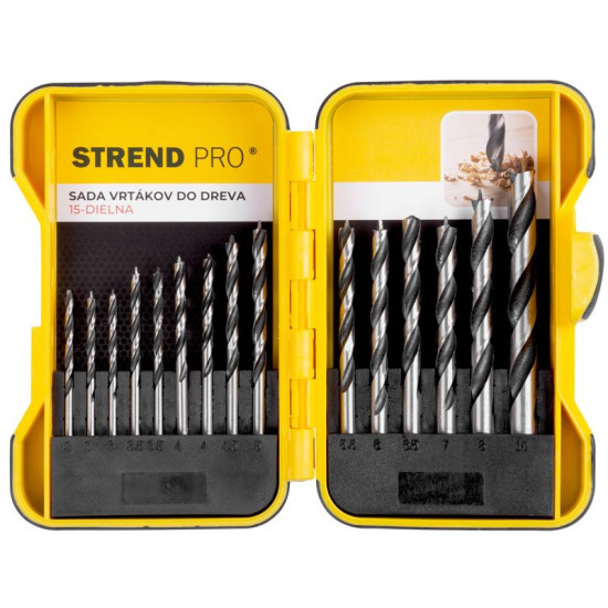 Набор сверл Strend Pro по дереву, 15 пр.