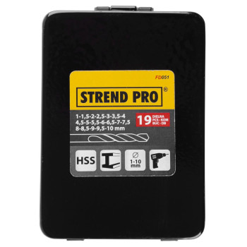 Набор сверл Strend рro FD051, 19 пр., по металлу Набор сверл Strend рro FD051, 19 пр., по металлу