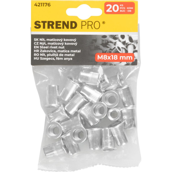 Thread Strend Pro PACK M08x18, steel, pack 20 pcs, nut