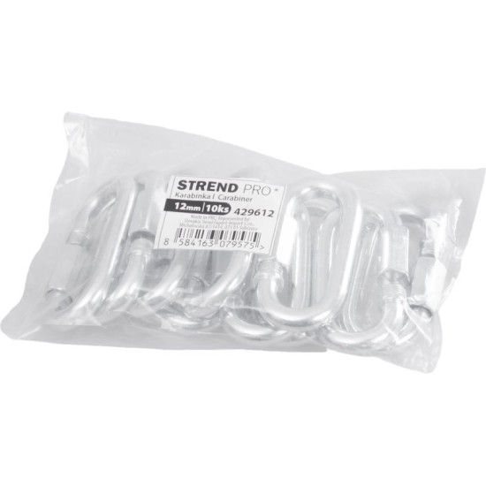 Karabiin Strend Pro, mutriga, 12 mm, pakend. 10 tk Karabiin Strend Pro, mutriga, 12 mm, pakend. 10 tk
