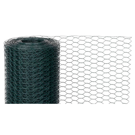 Mesh GARDEN HEX PVC 1000/13/0.9 mm, green, RAL 6005, hexagonal, breeding, pack. 10 m Mesh GARDEN HEX PVC 1000/13/0.9 mm, green, RAL 6005, hexagonal, breeding, pack. 10 m