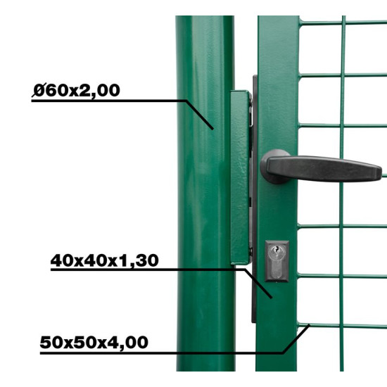 Värav METALTEC ECO 1000x1600 mm, aed, roheline, ZN+PVC