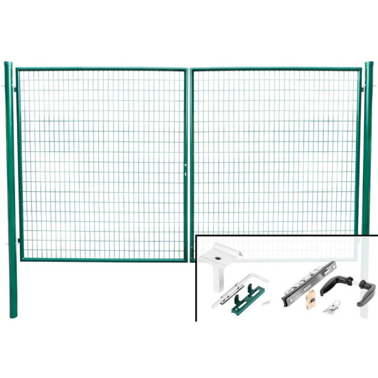 Gate METALTEC DUO 3580/1750/100x50 mm, double wing, garden, green, ZN + PVC, RAL6005 Gate METALTEC DUO 3580/1750/100x50 mm, double wing, garden, green, ZN + PVC, RAL6005