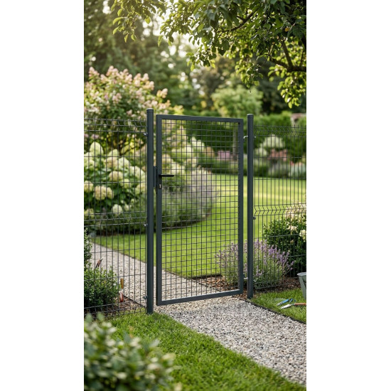 Ворота METALTEC ECO 1000/1000/50х50 мм, садовые, антрацит, ZN+PVC, RAL7016 Ворота METALTEC ECO 1000/1000/50х50 мм, садовые, антрацит, ZN+PVC, RAL7016