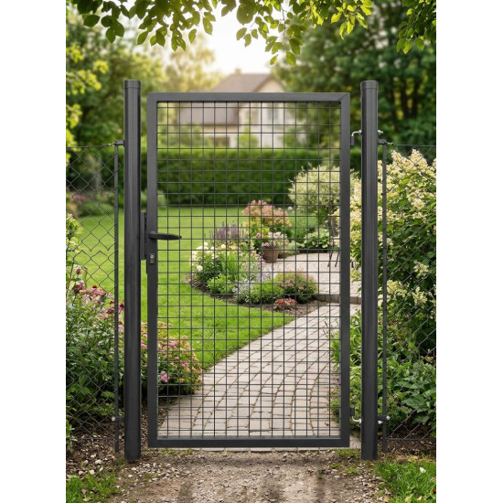 Gate METALTEC ECO 1000x1200 mm, garden, anthracite, ZN+PVC