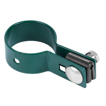 Strend Pro EUROSTANDARD clamp, 60 mm, end, green, Zn+PVC, RAL6005, for round post