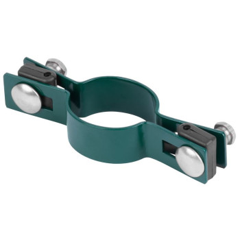 Strend Pro EUROSTANDARD clamp, 60 mm, continuous, green, Zn+PVC, RAL6005, for round post