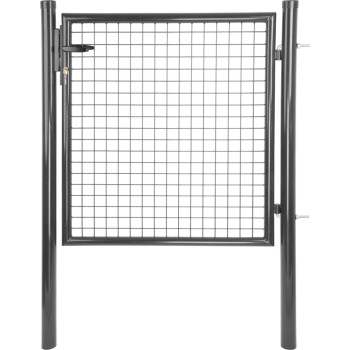 Ворота METALTEC ECO 2, 1000/2000/50x50 мм, круглые, антрацит, одностворчатые, ZN+PVC, RAL7016