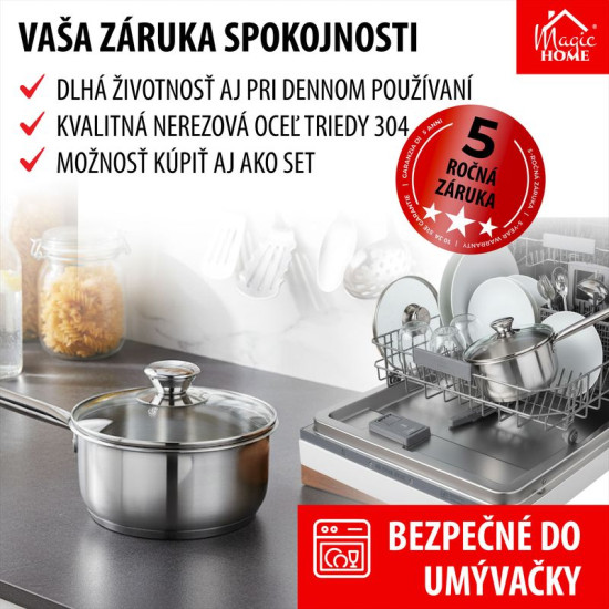 MagicHome Chloe pott, 14 cm, 1 lit. klaasist kaanega, roostevaba teras MagicHome Chloe pott, 14 cm, 1 lit. klaasist kaanega, roostevaba teras