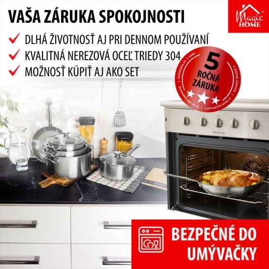 Набор посуды MagicHome Chloe, сковорода 24 см, 3 кастрюли (3 л, 4 и 6,6 л), кастрюля 2 л, со стеклянными крышками, нержавеющая сталь, 9 предметов Набор посуды MagicHome Chloe, сковорода 24 см, 3 кастрюли (3 л, 4 и 6,6 л), кастрюля 2 л, со стеклянными крышками, нержавеющая сталь, 9 предметов