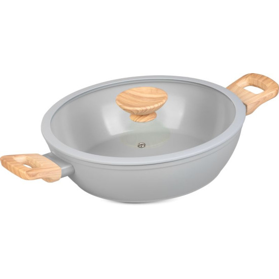 MagicHome Harmony pott, madal, klaaskaanega, 26 cm MagicHome Harmony pott, madal, klaaskaanega, 26 cm