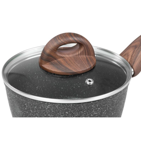 MagicHome Black Marble Line pajaroog, klaaskaanega, 16 cm