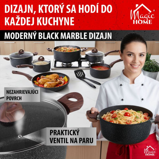 MagicHome Black Marble Line köögitarvete komplekt, 13 tk MagicHome Black Marble Line köögitarvete komplekt, 13 tk
