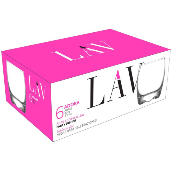 Adora glass, LAV, glass, for liquor/distillate, 80 ml, 49x61 mm, pack. 6 pcs