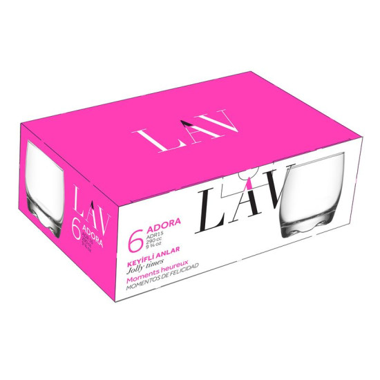 Adora glass, LAV, glass, for whiskey, 290 ml, 72x88 mm, pack. 6 pcs