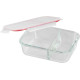 Jar MagicHome, glass, rectangular, 1500 ml, with lid, with divider