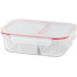 Jar MagicHome, glass, rectangular, 1500 ml, with lid, with divider