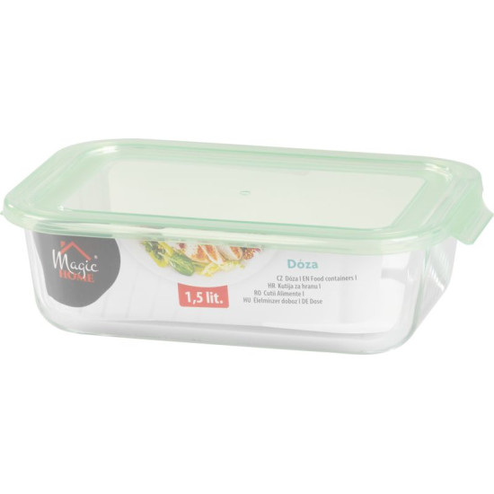 MagicHome jar, rectangular, 1500 ml, with lid, without pinching