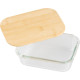 Jar MagicHome, glass, rectangular, 650 ml, with bamboo lid