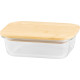 Jar MagicHome, glass, rectangular, 650 ml, with bamboo lid
