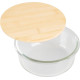 Jar MagicHome, glass, round, 950 ml, with bamboo lid
