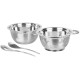Salad set, MagicHome, 24 cm, 4 pieces - bowl, sieve, 2x ladle, stainless steel