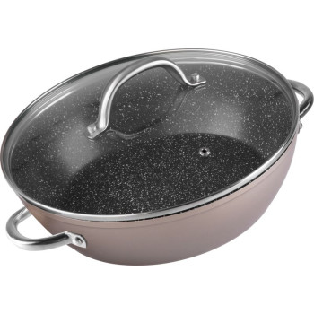 Pot MagicHome Coffee Brown Line, shallow, 26 cm, 2.8 lit., with lid, ovenproof dish Pot MagicHome Coffee Brown Line, shallow, 26 cm, 2.8 lit., with lid, ovenproof dish
