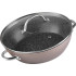 Pot MagicHome Coffee Brown Line, shallow, 26 cm, 2.8 lit., with lid, ovenproof dish
