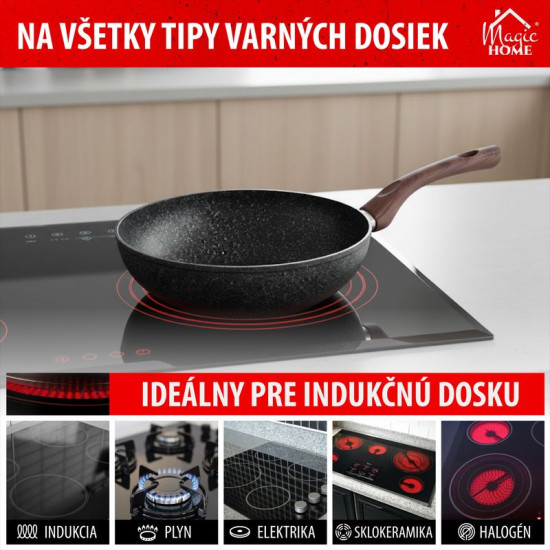 Wok pan MagicHome Black Marble Line, 28 cm