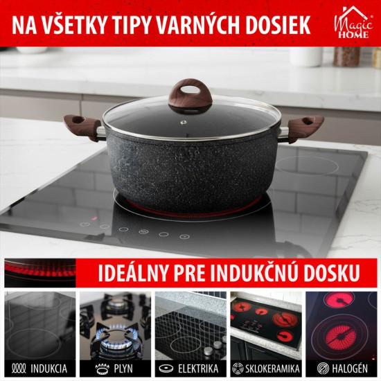 Pott MagicHome Black Marble Line, 24 cm, 4,0 l, kaanega Pott MagicHome Black Marble Line, 24 cm, 4,0 l, kaanega