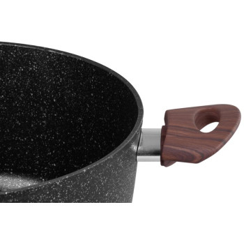 Pot MagicHome Black Marble Line, 28 cm, 5.9 liters, with lid Pot MagicHome Black Marble Line, 28 cm, 5.9 liters, with lid