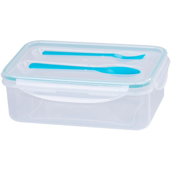 MagicHome lunch box, square, with fork and spoon, 1.5 lit., 22x15.2x7.6 cm