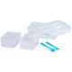 MagicHome lunch box, square, with fork and spoon, 2 compartments, 1.5 lit., 22x15.2x7.6 cm